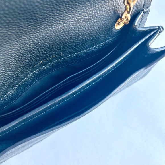 Tory Burch Black Pebble Genuine Leather Shoulder Bag Crossbody Bag - Picture 15 of 16